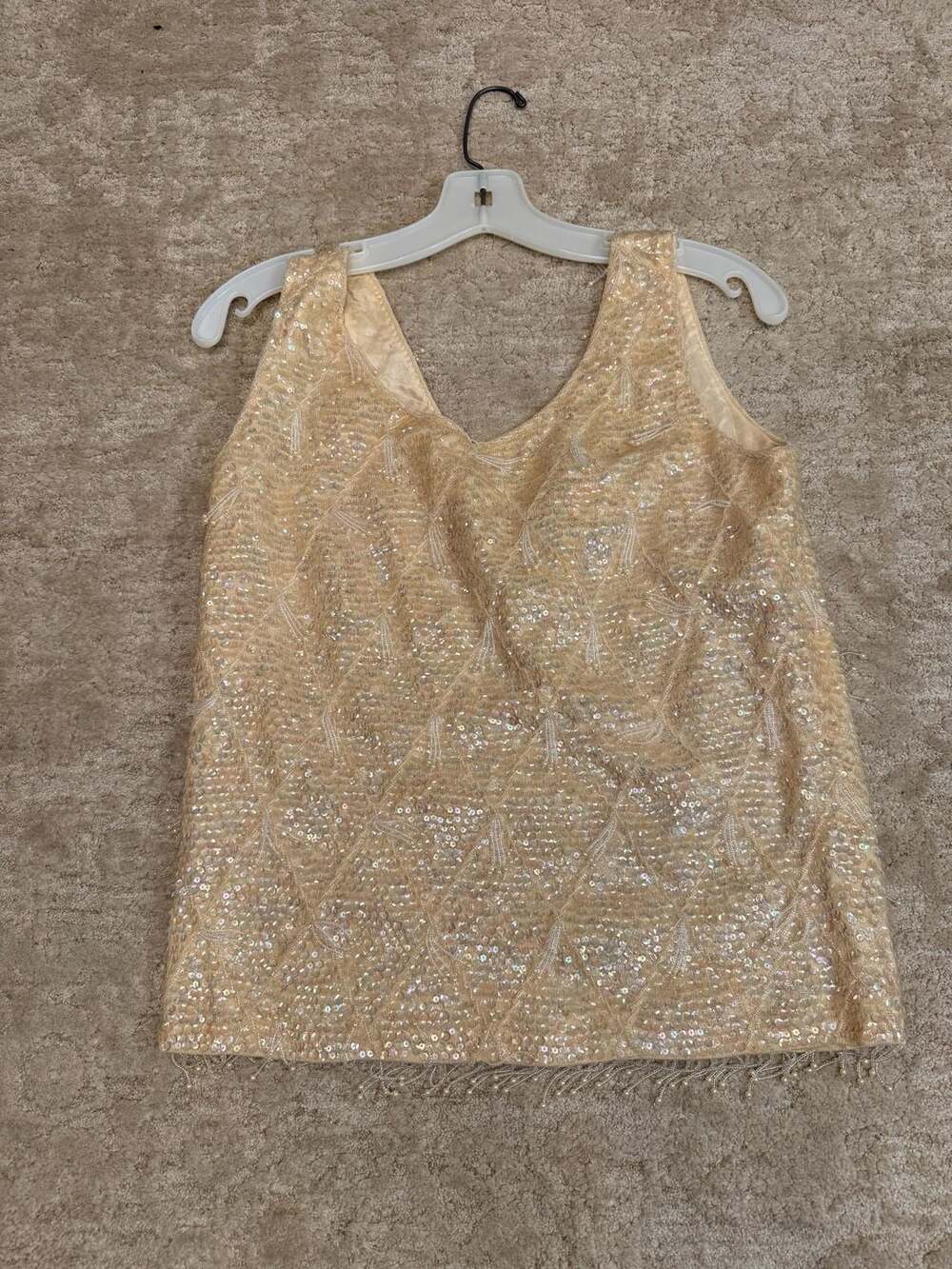 Vintage Imperial Wool Sequin and Beaded Tank Top